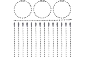 Kastetards 80 Pcs Silver Ball Chains,10cm/3.93in Length Key Chains with Connectors,Bulk Dog Tag Metal Chain,Adjustable Length