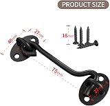 TOPYWMSP Hook and Eye Latch Stainless Steel Door Lock 2-Pack Black 75mm view 4