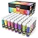 Arteza Glitter Set of 48 Shaker Jars, Colors Glow Under UV Black Light, Extra Fine, All Purpose for Body, Face, Slime, Crafts