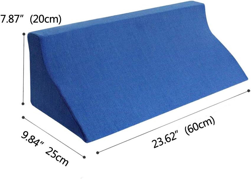 Fanwer Bed Wedge Pillow for Sleeping Body Position Wedges Back Positioning Elevation Pillows Blue Pray Case Pregnancy Bedroom Eevated Body Alignment Ankle Support Pillow Leg Bolster: Home & Kitchen