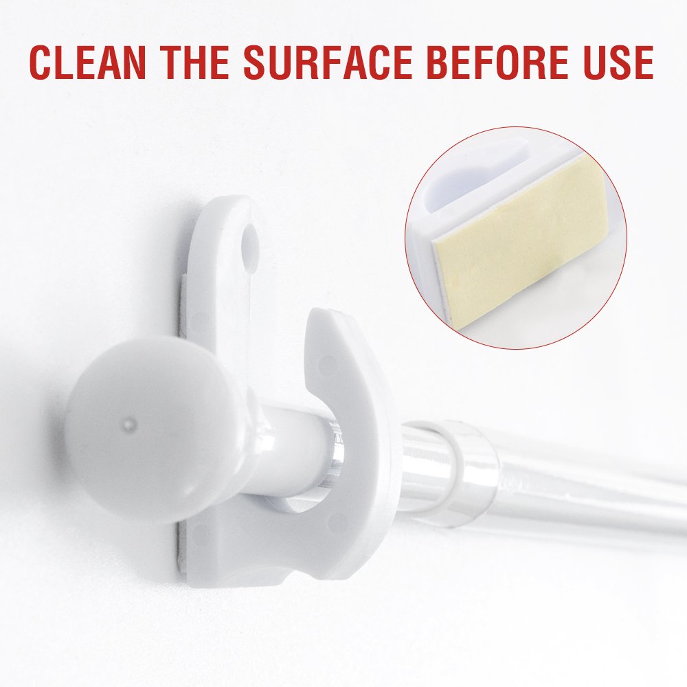 Home & Kitchen French Door Curtain Rods No Drill White Cafe Curtain Rod