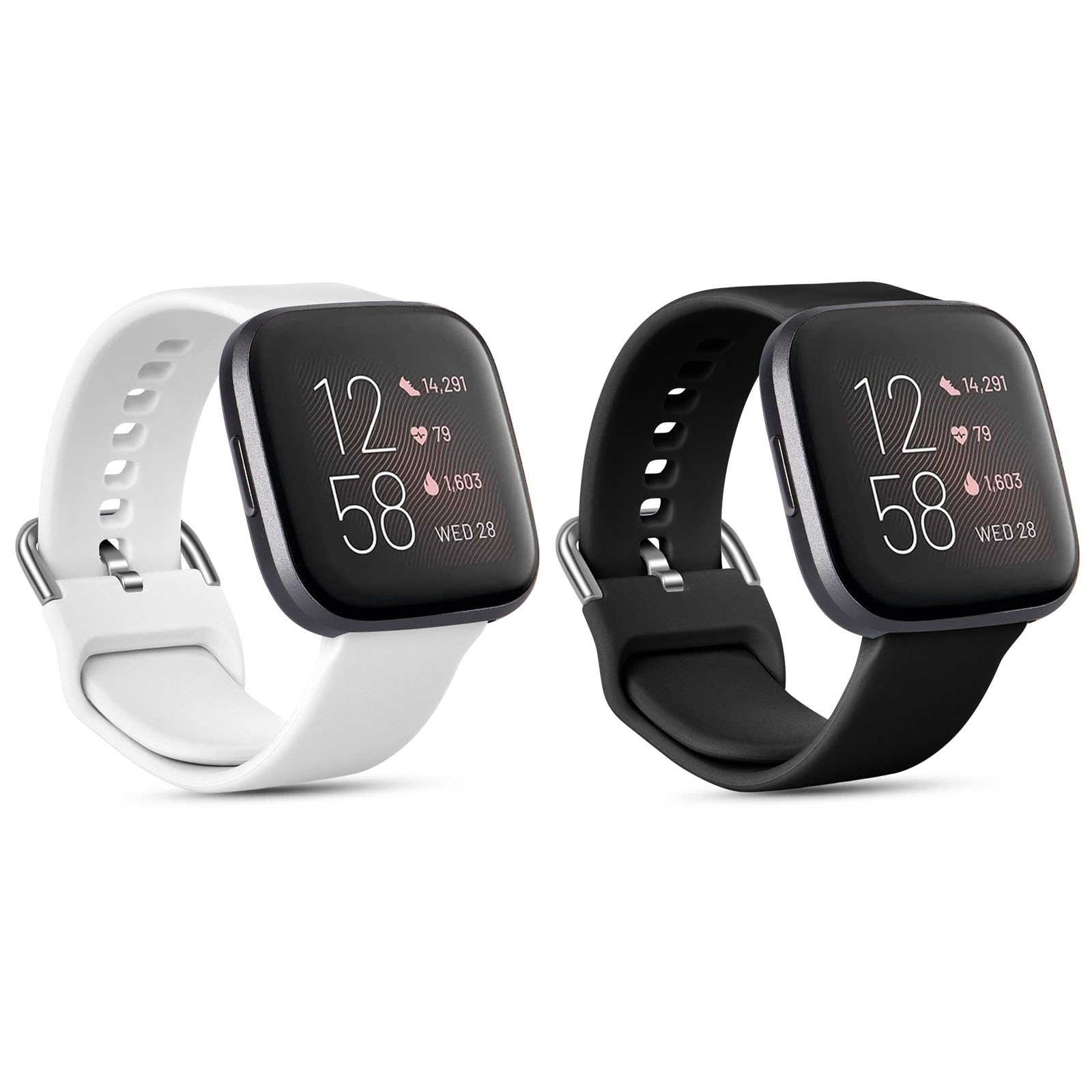 AXFEE Strap Compatible with Fitbit Versa 2 Strap, Silicone Watchband Sport Classic Replacement Straps, Adjustable Strap Replacement Compatible with Fitbit Versa 2/Fitbit Versa Lite(Not Include Watch)