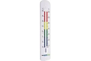 THERMOMETER WORLD Large Outdoor Thermometer for Patio and Outside Garden 380 mm - Outside Thermometer Large Easy to Read with Large Numbers and Coloured Zones Outdoor Temperature Gauge Garden Greenhouse