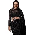 Sidhidata Women's Sequence Work Georgette Saree With Blouse Piece (Parineeti Sequence)