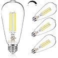 DAYBETTER 4 Pack Vintage LED Edison Bulbs, E26 Led Bulb 60W Equivalent, Dimmable Led Light Bulbs, High Brightness 800 LM Daylight 5000K, ST58 Antique LED Filament Bulbs, Clear Glass Style for Home
