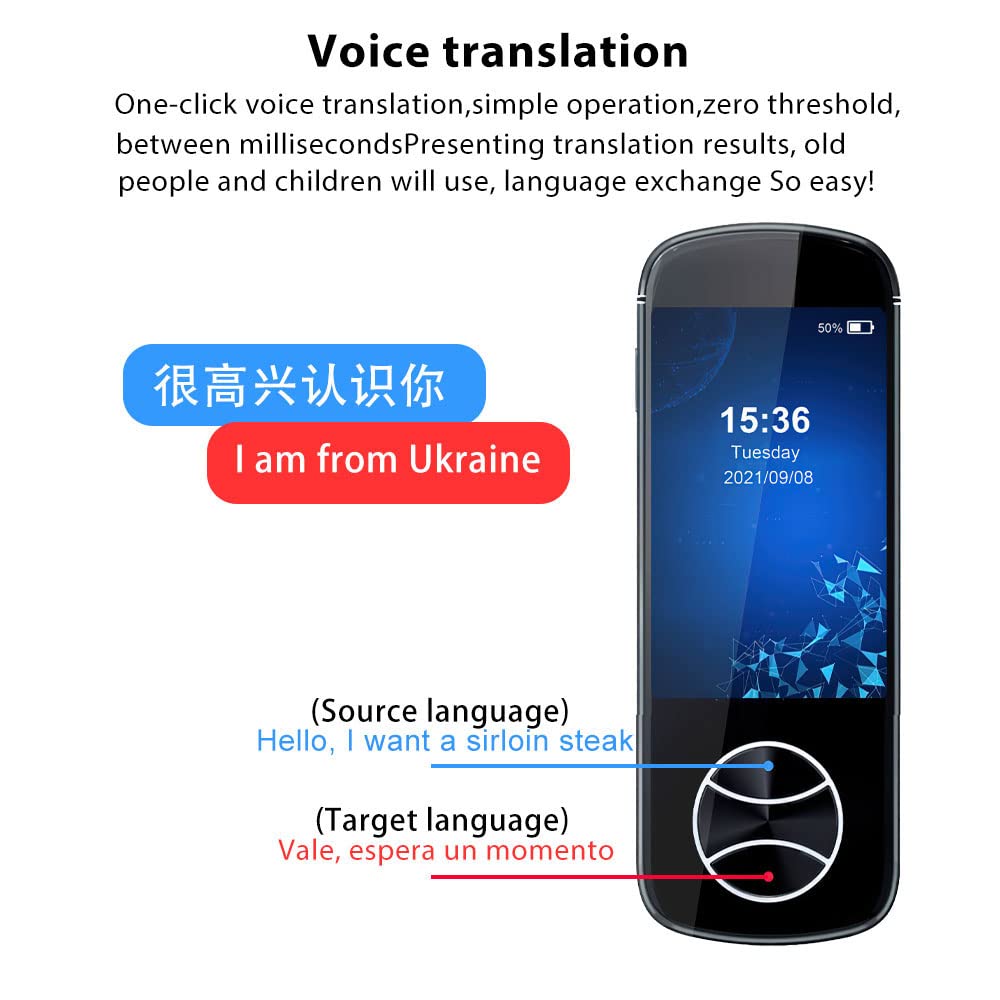 Portable Language Translator Device, 2024 Updated Photo Translation, Offline/WiFi Translator for Travel, 137 Languages Smart Two-Way Instant Voice Translator, Business Communications Grey