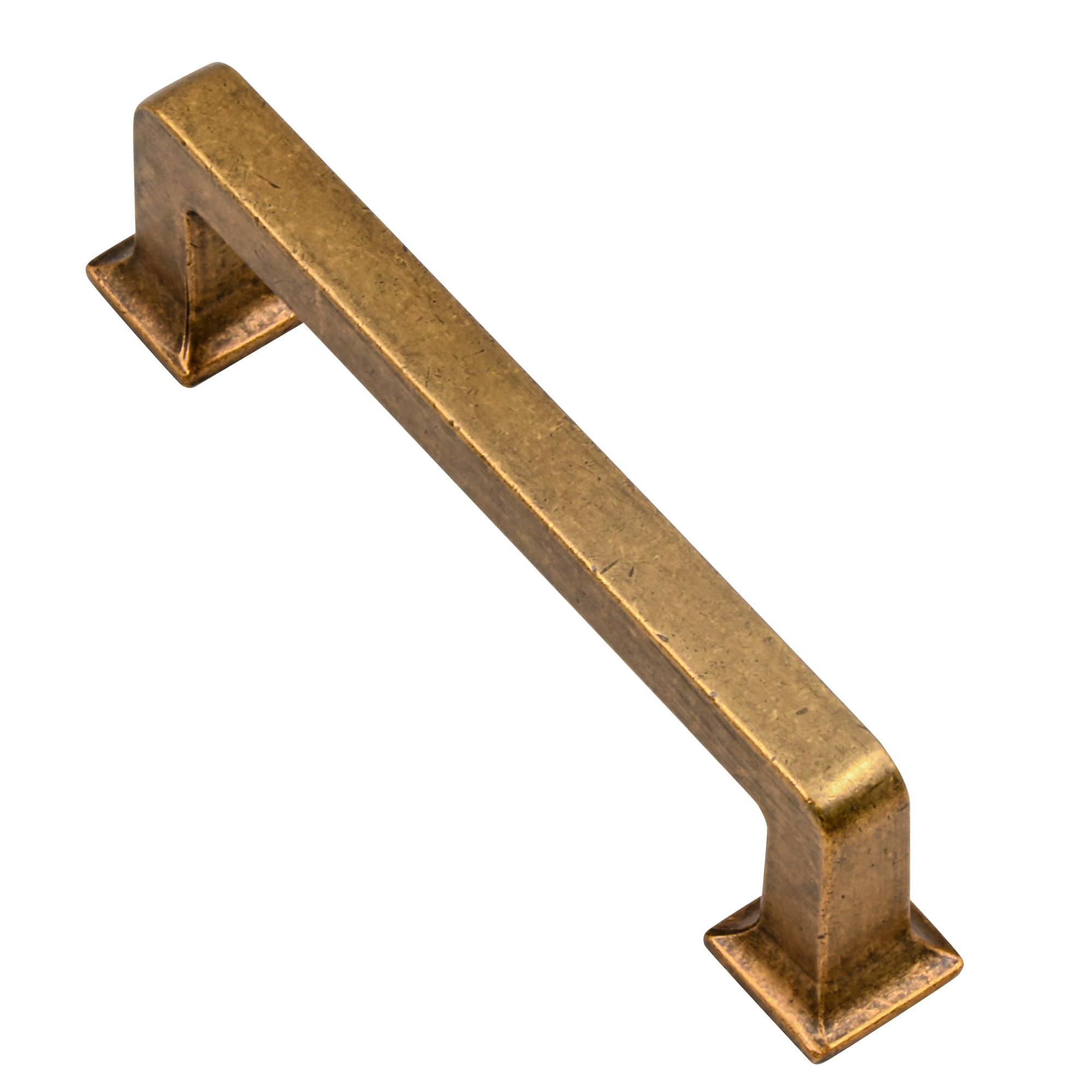 Photo 1 of Alzassbg 10 Pack Antique Brass Cabinet Pulls, 3-3/4 Inch(96mm) Hole Centers Cabinet Handles Square Kitchen Hardware for Cabinets AL3046AE