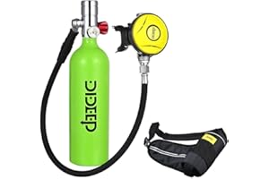 SPPRVINE Scuba Diving Tank Equipment,1L Mini Scuba Cylinder with 15-20 Minutes Scuba Tank Portable Diving Gear for Underwater Diving Breathe Training Upgraded