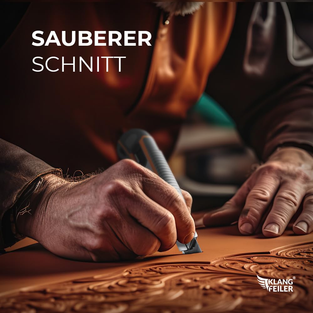 Klangfeiler® 25 Cuttermesser Klingen - BLACK - 18mm Breite - Schwarze Cutterklingen für den Cutter 3