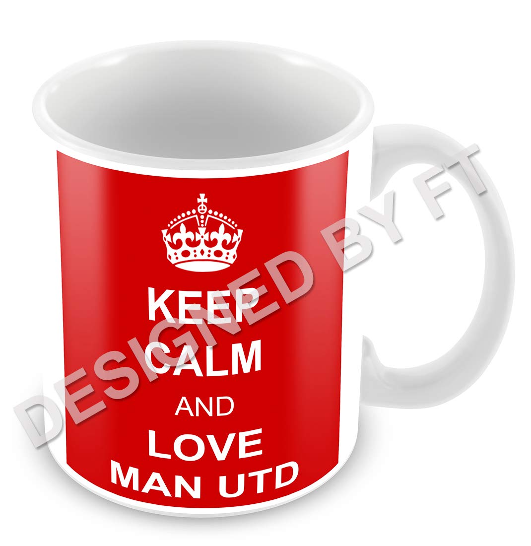 FlyingTurtles Keep Calm and Love Man UTD Ceramic White 11oz Mug by FT