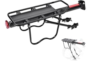 BRMYHCZ 110lb Capacity Adjustable Rear Bike Rack - Bike Cargo Rack Bicycle Rack for Adult Back of Bike Carrier