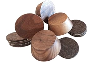 Prime Woodcraft Walnut Wood Furniture Risers - 1 Inch Height, 4 Risers, Walnut - Extra Height for Cleaning & Convenience - Bed Risers, Desk Riser, Table Risers, Furniture Legs, Sofa Risers