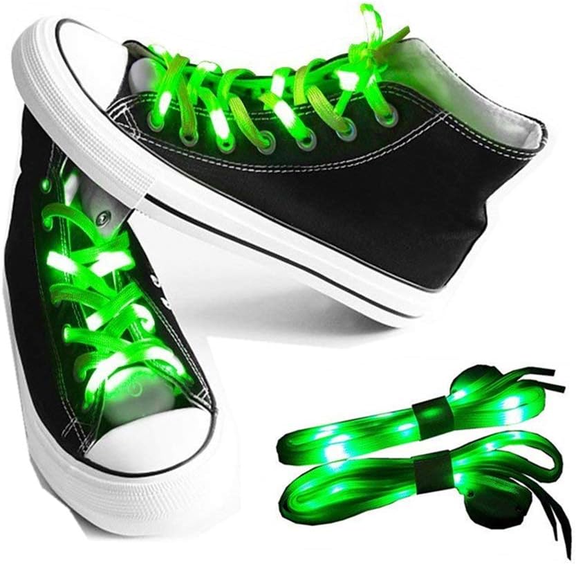 LED Shoe Laces Light Up Nylon Shoelaces with 3 Flashing Modes Lighting the Night