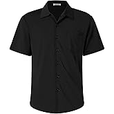 BOJIN Men's Hawaiian Wrinkle Free Short Sleeve Button Down Tropical Floral Beach Vacation Shirt