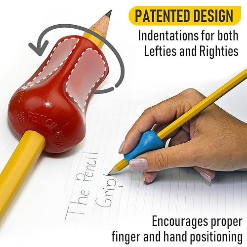 The Pencil Grip Original Pencil Grippers Pcs, Improves Kids Handwriting,  Ergonomic Pen Holder for Righties