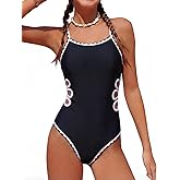 JiAmy Girls Swimsiut One Piece Bathing Suits Cut Out Swimwear with Mesh Cover Up Skirt Adjustable Straps 7-16Y