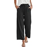 ANRABESS Women Wide Leg Capri Pants Summer Palazzo High Waisted Casual Loose Lounge Flowy Cropped Beach Trousers Work Outfits