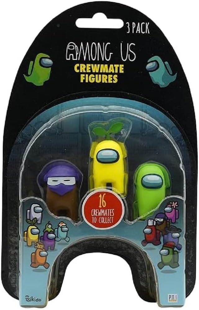 Among Us Crewmate Figures 3 Pack AU2020, Official Merchandise Perfect Collectable Figure Gift Game Fan (Pink-Dead Body-Blue)