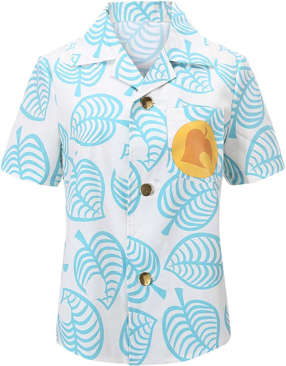 Animal Crossing Shirt Boys Men Tom Nook Timmy Tommy Isabelle Cosplay Costume T-Shirt Tee Shirt Short Sleeve Button up Tops