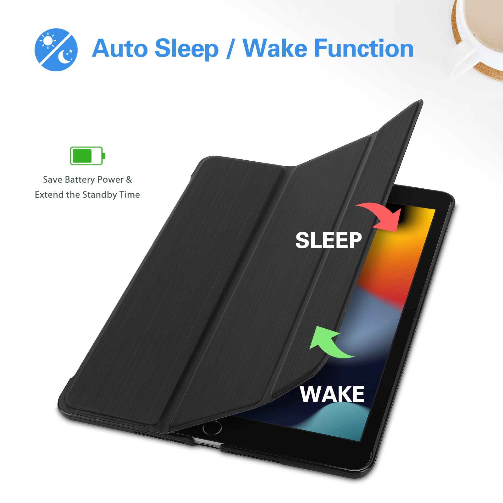 ProCase for iPad 10.2 Case iPad 9th 8th 7th Generation Case, Hard Back Protective Cover iPad Case for iPad 10.2 Inch – Black