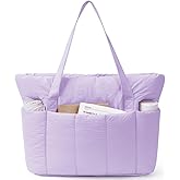 Narwey Puffer Tote Bag for Women Work with Laptop Compartment, Puffy Quilted Work Tote Bags for Travel Carry on Teacher Nurse