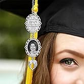 Custom Graduation Tassel with Memorial Photo Charm and Angel Wings, Personalized Tassel Keepsake for Grad Cap 2026, Meaningful Graduation Gift for Him or Her Design 4