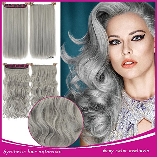 Generic 1t0906 Straight Silver Clip In Hair Extensions Straight