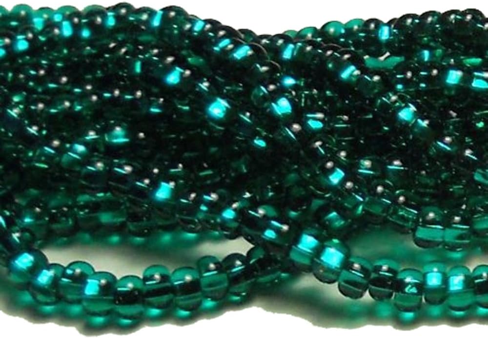 Czech Rocailles Seed Bead 11/0 Silver Lined (1 Hank Pack) EMERALD