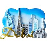 Landmarks of Dubai UAE Tourism Tourist Travel Gift Souvenir Fridge Magnet 3D Resin Decorative Refrigerator Fridge Magnet Sticker Craft Home Kitchen Decoration