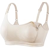 HOFISH Cooling Nursing Sleep Bra – Wirefree Mesh Maternity Bralette with One-Hand Access & Air-Knit Comfort