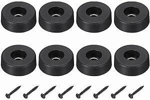 MECCANIXITY Rubber Speaker Isolation Feet,1.18"x0.39" Black Anti-Vibration Base Pad with Screws Amplifier Stand Feet Mat for 