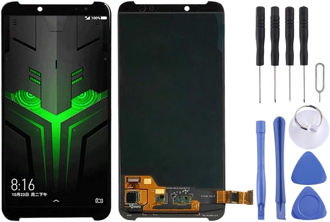 WEIHONG Mobile LCD Screen and Digitizer Full Assembly for xiaomi Black Shark Helo 2 / Black Shark 2(Black) (Color : Black)