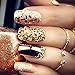 TecUnite 1728 Pieces Crystals Nail Art Rhinestones Round Beads Flatback Glass Charms Gems Stones and 2 Pieces Tweezers with Storage Organizer Box, SS3 6 10 12 16 20, 288 Pieces Each Size (Bronze)