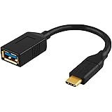 USB-C to USB 3.0 Adapter, CableCreation (GEN1) 0.5 ft USB3.1 Type C Male to USB 3.0 A Female Adapter Cable, Support OTG Function, for Macbook Pro, Chromebook Pixel etc.,Black