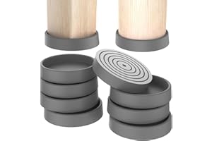 CHWM Furniture Coasters, Furniture Caster Cups - Non Slip Furniture Pads Hardwoods Floors - Non Skid Furniture Grippers, Round Silicone Furniture Feet Caps, (Grey, 8Pcs 3")