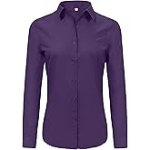 Ruisin Super Soft Wrinkle Free Button Down Shirts for Women Solid Long Sleeve Striped Formal Work Dress Blouses Tops