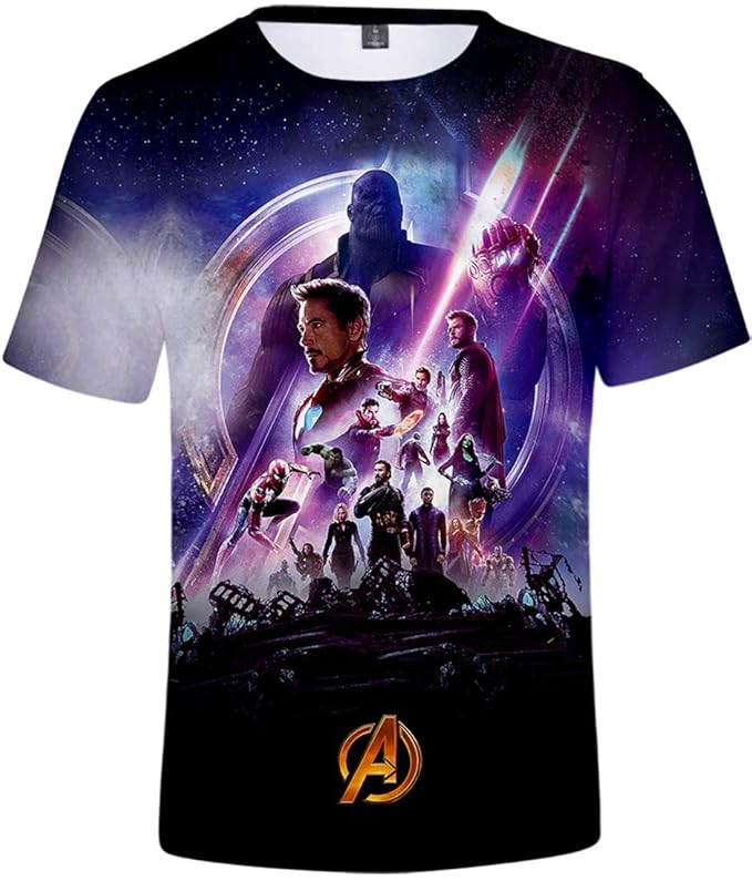 PANOZON Herren T-Shirts Avengers Endgame 3D Druckten Sommer Blusen Casual Shirts