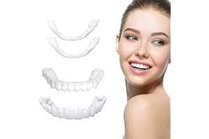 LIBITI Fake Teeth, 2PCS Temporary Fake Teeth for Women and Men, Nature and Comfortable Veneers to Regain Confident Smile 2PCS