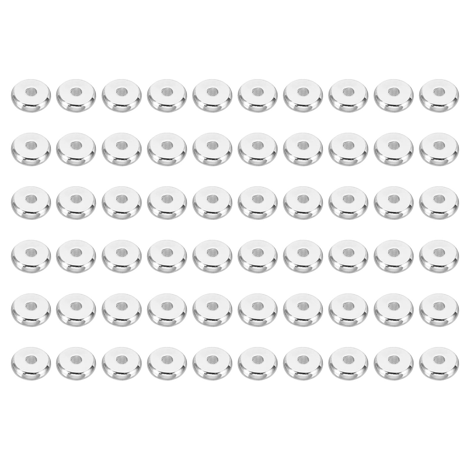 PATIKIL 5mm Spacer Beads, 100 Pcs Flat Bead Spacers Bulk Flat Round Disc Beads Loose Metal Brass for Jewelry Making DIY Bracelets Necklace, Silver Tone โ image 1