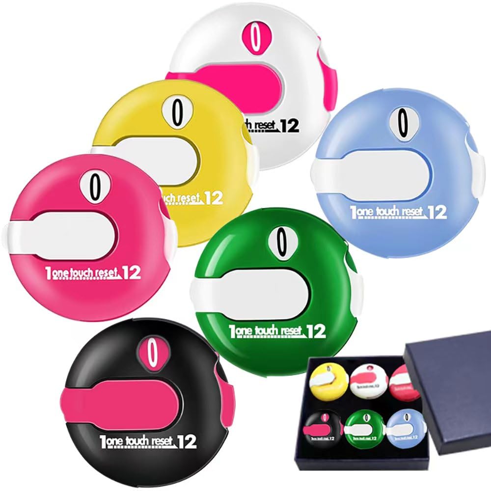 Photo 1 of Flogolf Golf Stroke Counter - 1.2 inch Score Counters with Touch Reset and Clip Attachment for Scorekeeper Gloves ?6 Colors Randomly Delivered? (6)