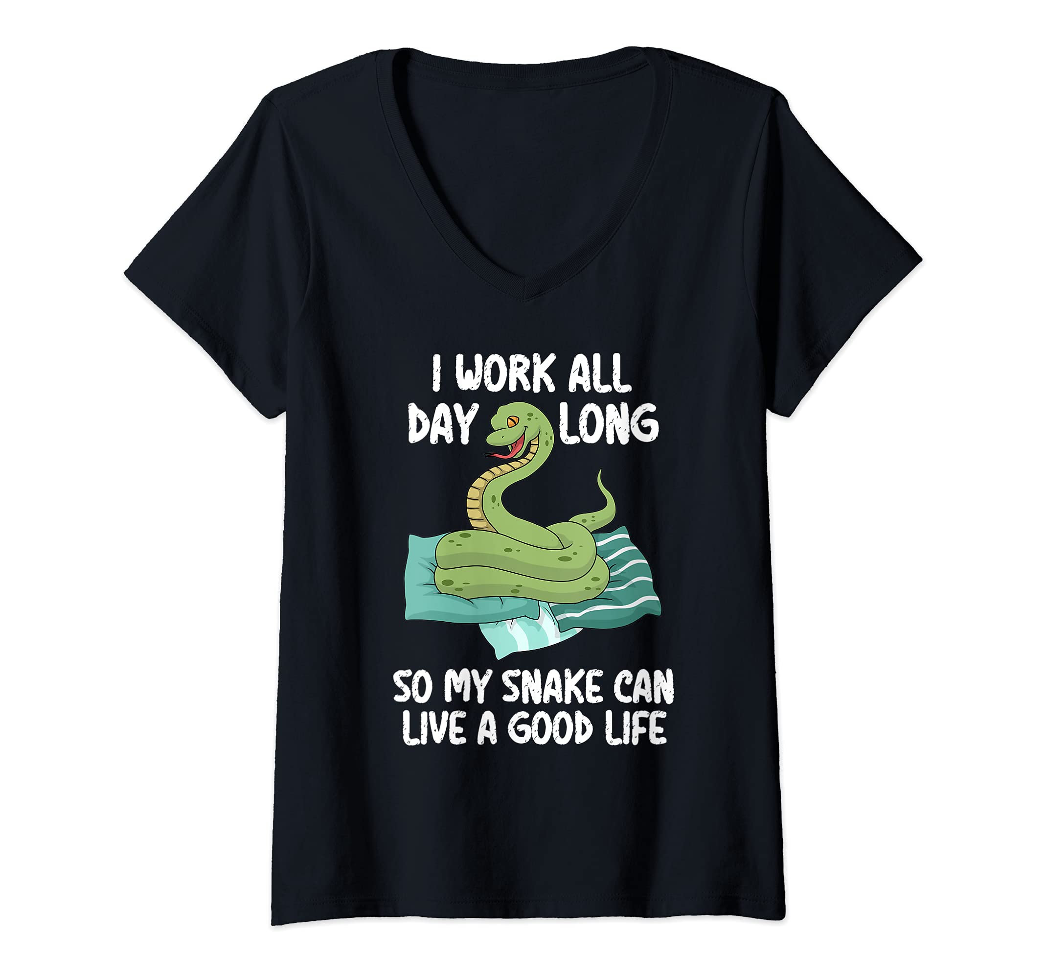 Womens Snakes Herping Herpetology Reptile Hognose Snake V-Neck T-Shirt