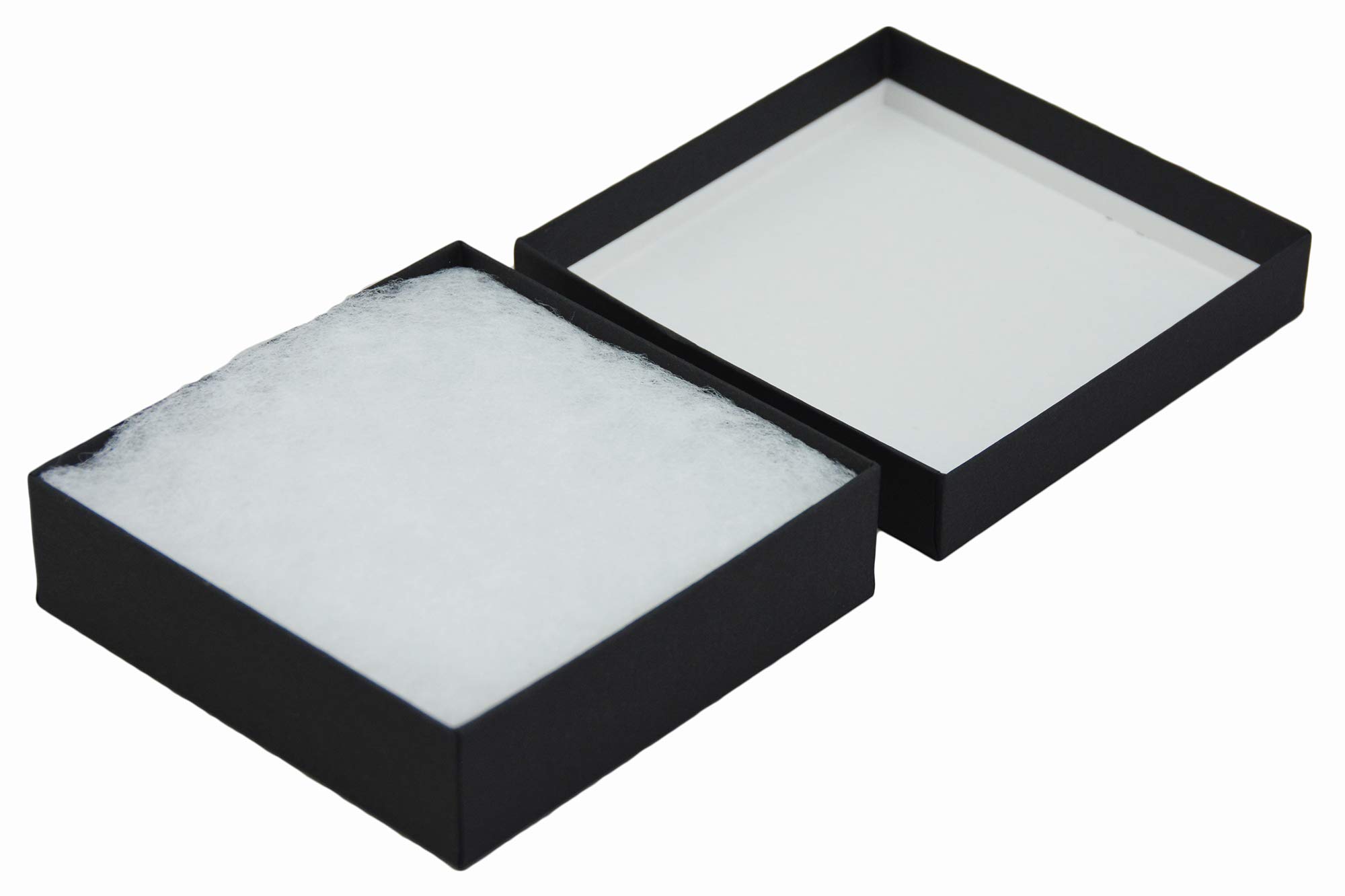 JPB Matte Black Cotton Filled Jewelry Box #33 (Case of 100) 3.5 inches x 3.5 inches