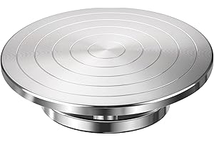 Yncotte 12 Inch Banding Wheel, Double-Sided Pottery Wheel Turnable Aluminium Alloy Heavy Duty Metal Sculpting Wheel with Ball Bearings for Ceramics Clay Model Making Cake Decor Paint Spraying Display