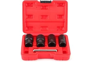 5 Pieces Twist Socket Set, Lug Nut Remover Extractor Tool,Metric Bolt and Lug Nut Extractor Socket Tools - 17MM,19MM, 21MM, 2