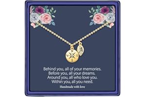 MONOOC Graduation Gifts for Her 2024, Compass Necklace Graduation Necklace Leaf Initial Necklaces Graduation Gifts 2024 High School College Graduation Gifts for Her Class of 2024 Gifts