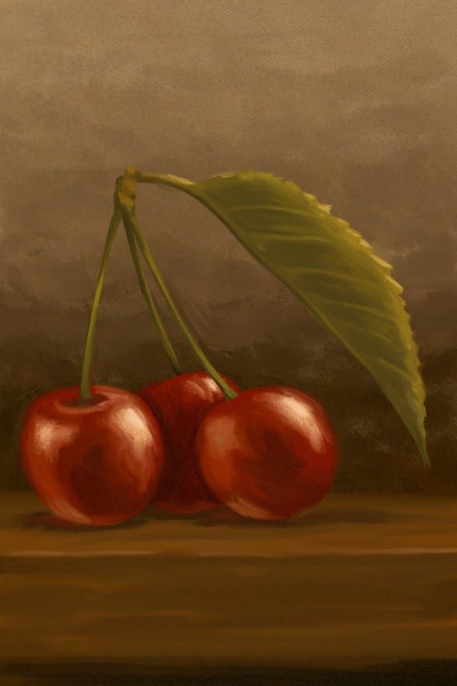 Cherries Oil Painting (16x24 Fine Art Giclee Gallery
