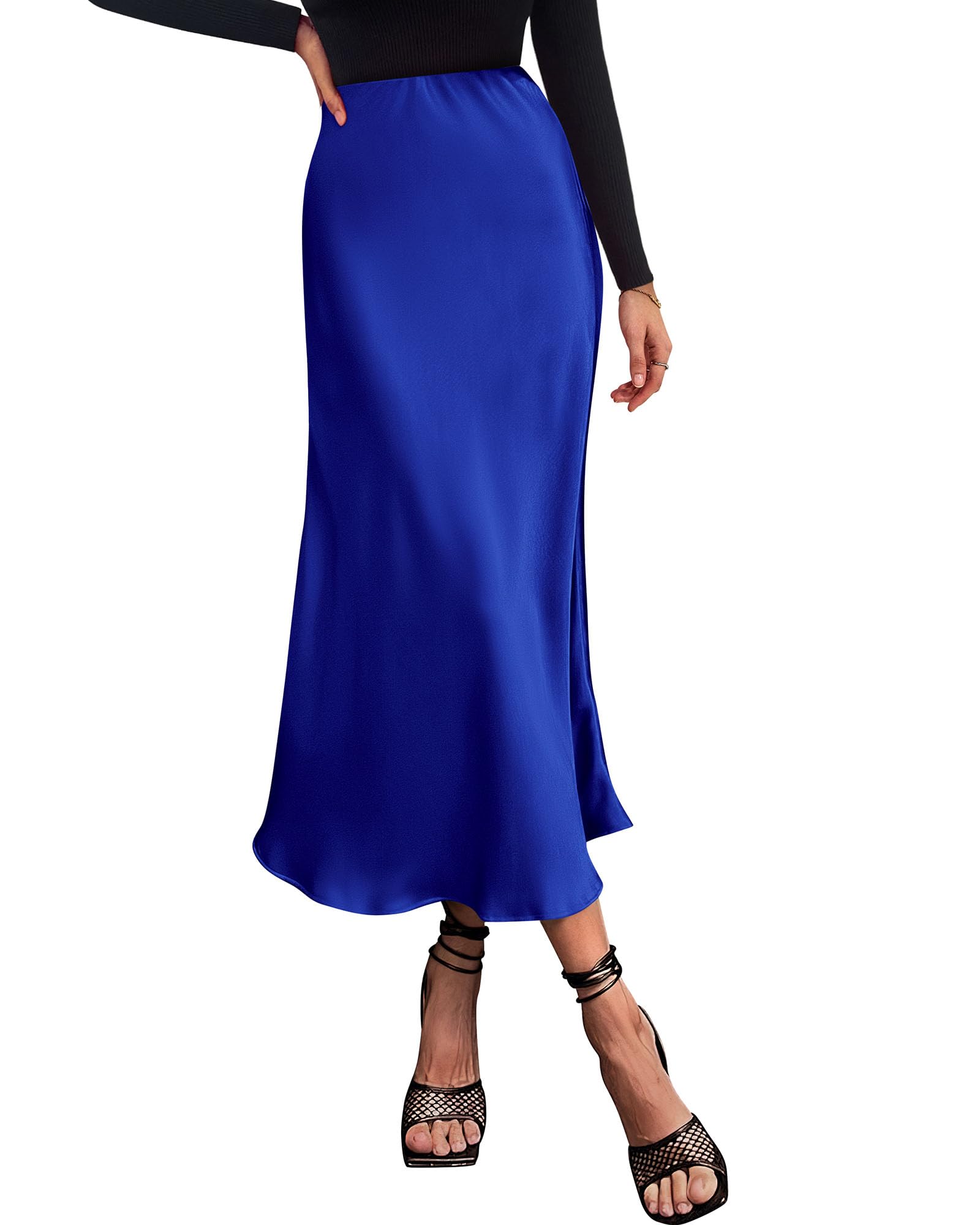 BTFBM 2024 Women Long Satin Summer Spring Skirt