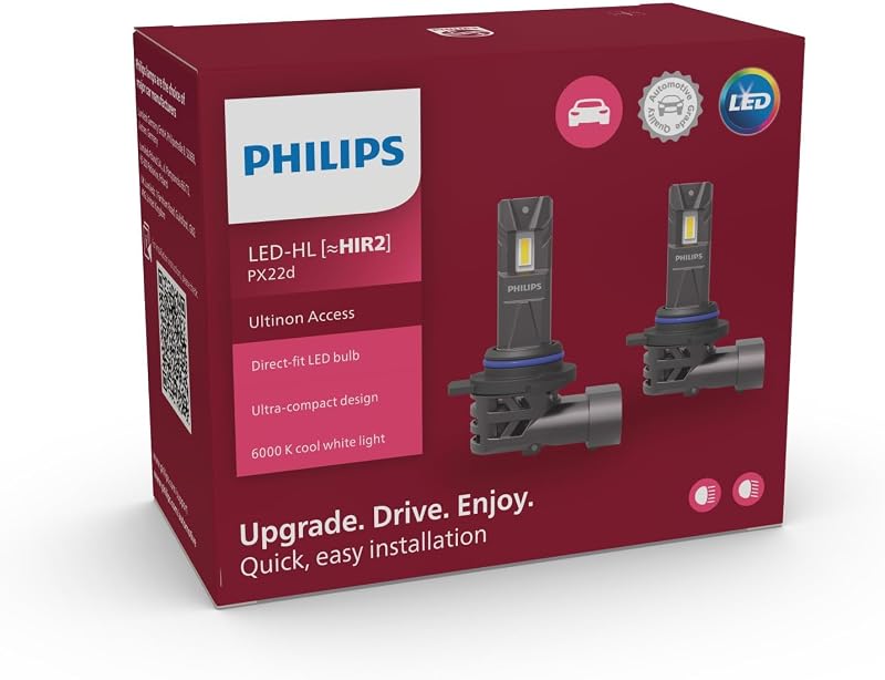 Philips Ultinon Access LED HIR2 Headlight Bulbs Set of 2, 6000K, 80% Brighter