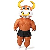 GOPRIME Inflatable Bull Costume for Party, Halloween, Blow Up Suit, Adult Size