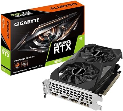 Gigabyte GeForce RTX 3050 WINDFORCE OC V2 6G Graphics Card 6GB GDDR6 1477MHz